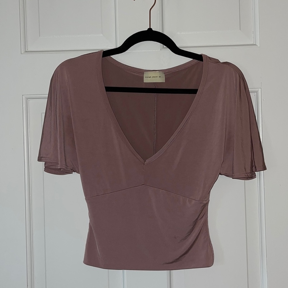 mauve crop top short sleeve